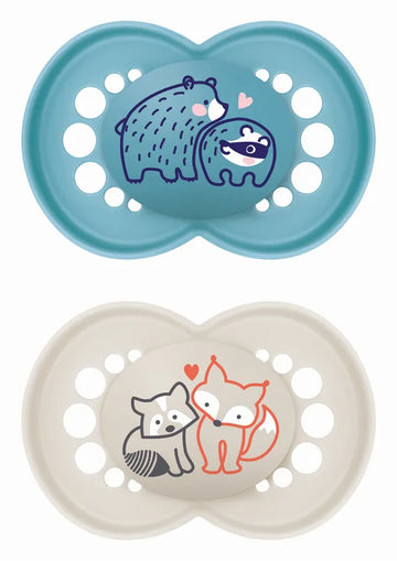 MAM Πιπίλες Μωρού Original Σιλικόνης 16+ Μηνών Ζωάκια Αρκούδα & Αλεπού